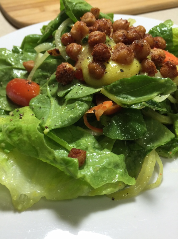 salad-with-eggy-dressing-roasted-chick-peas